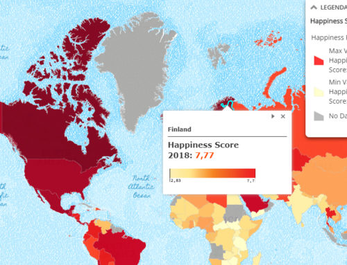 La mappa dei paesi più felici al mondo