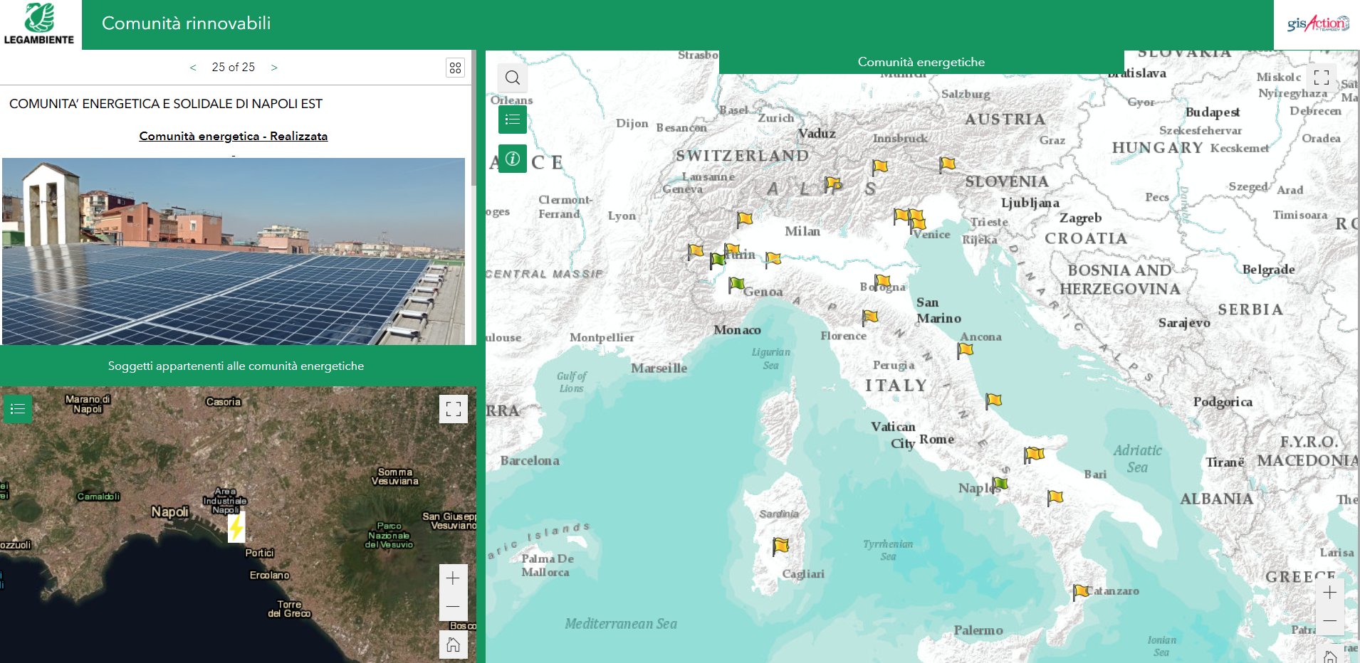 rappresentazione grafica della Mappatura comunità energetiche